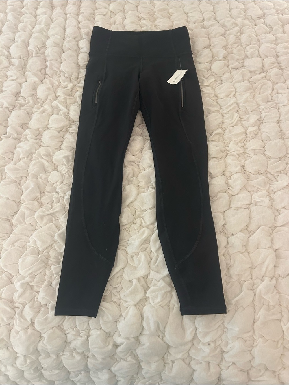 Athleta Black Kids' High-Waist Leggings with Zip Pockets